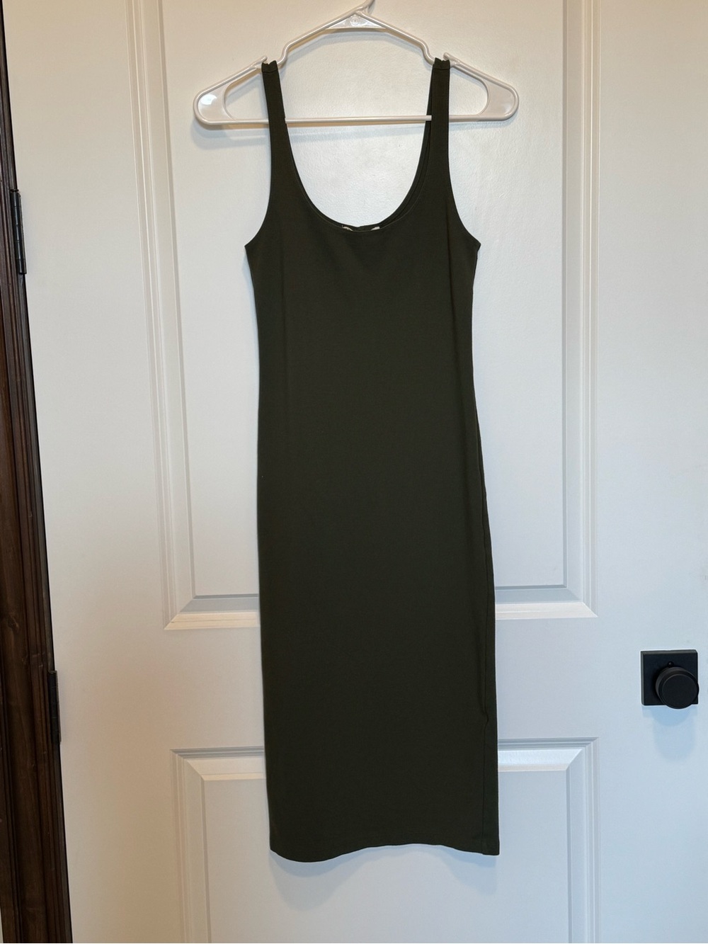 Olive Green Bodycon Midi Tank Dress Size M